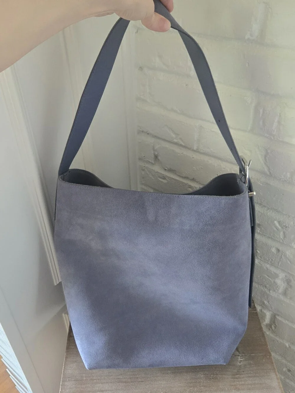 NWT Madewell Essential Bucket Tote Bag, Slate / Grayish Blue, Work/Travel - Picture 2 of 7